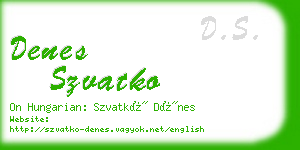 denes szvatko business card